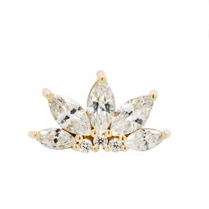 Buddha Jewelry Organics Solid 14k Yellow Gold Valentina Threadless End with CZ